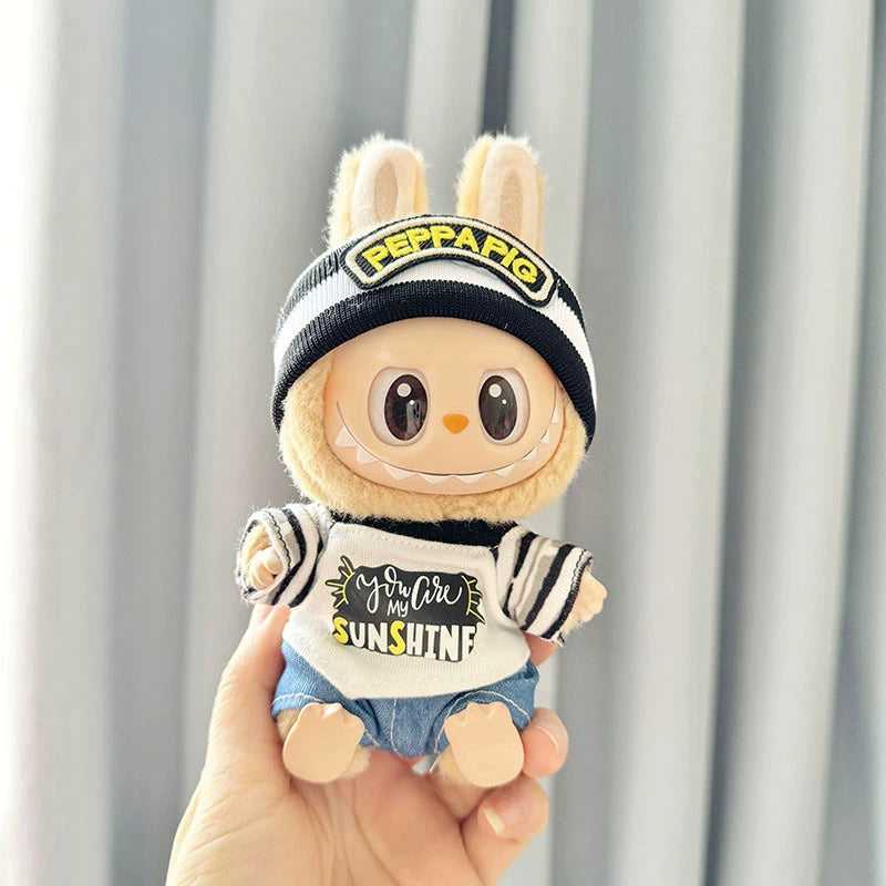 Labubu Have a Seat Clothes Macarons Labubu Doll Clothes Irregular Trend Shirt Suit